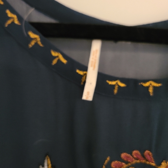 Free People teal embroidered dress - Picture 6 of 6